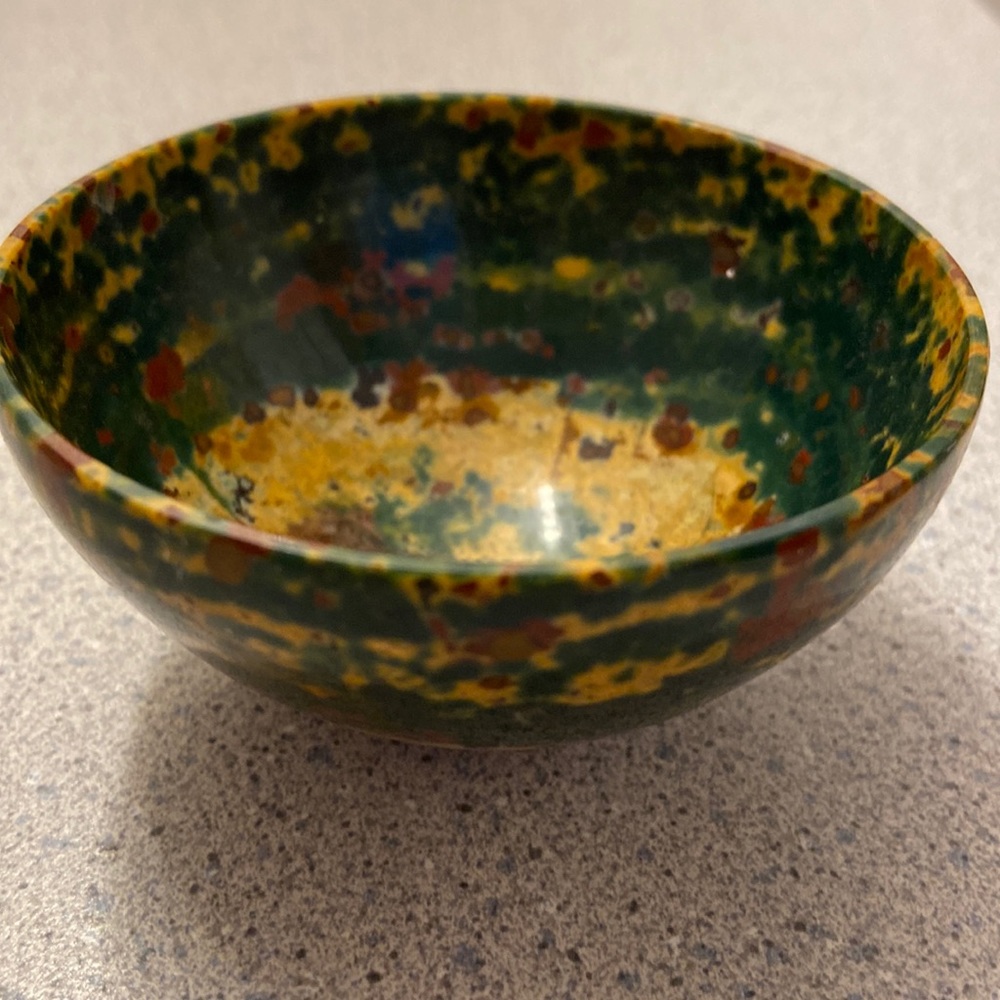 Small stone bowl natural stone possibly jasper good condition